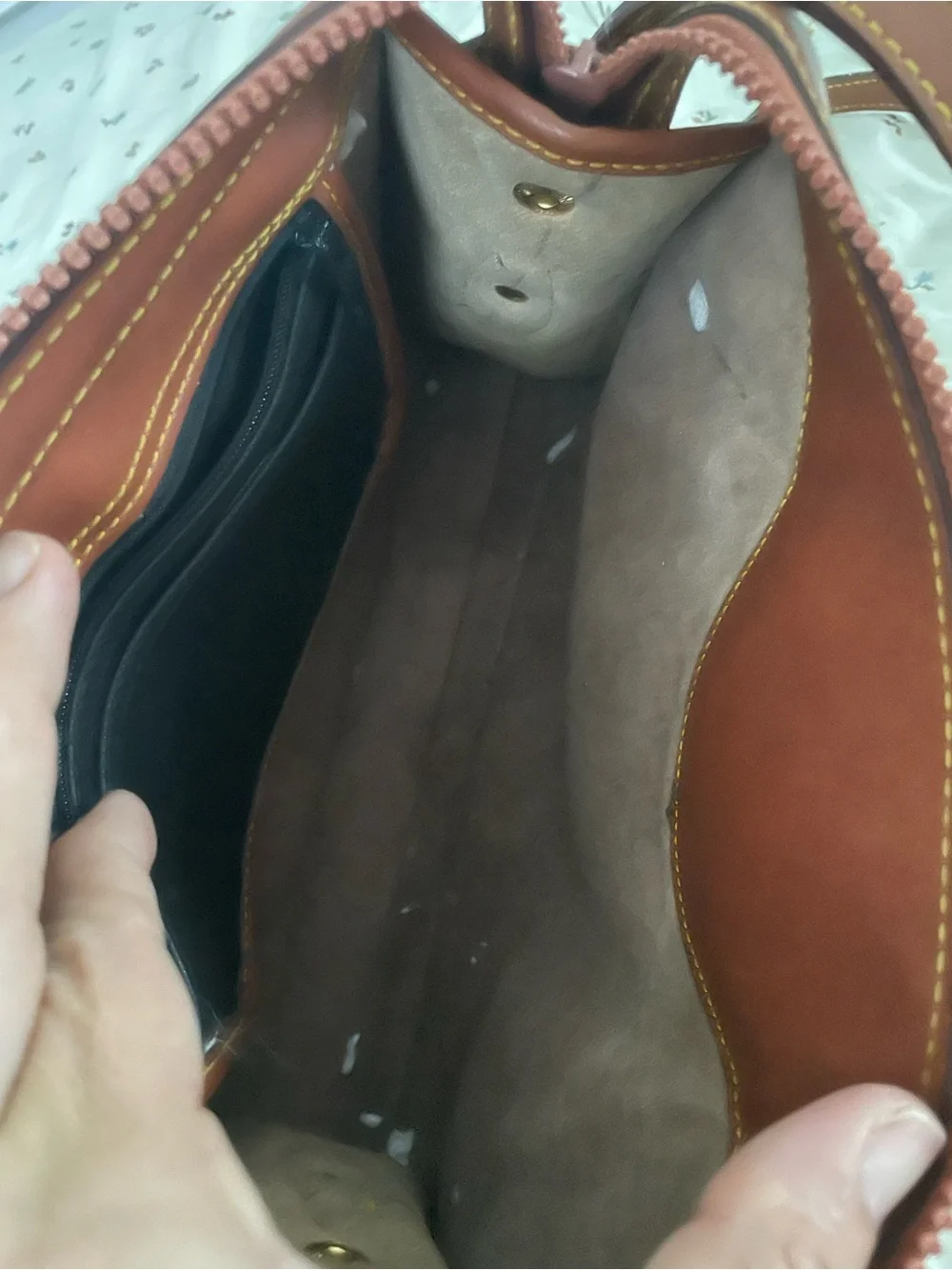 Dooney & Bourke Pebbled Leather Crossbody in Green with Brown Trim